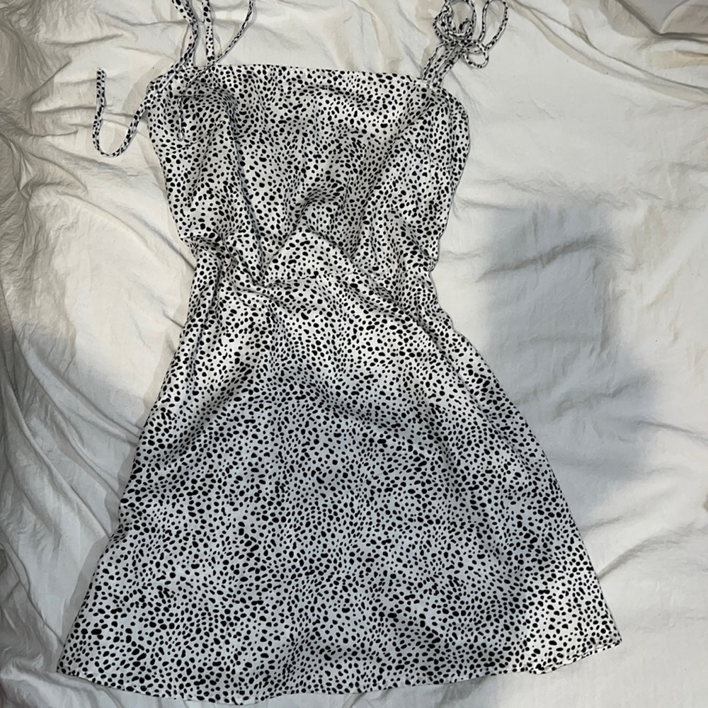 dalmatian print tie dress
